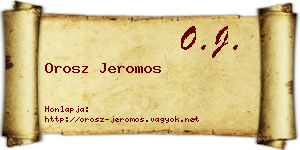 Orosz Jeromos névjegykártya